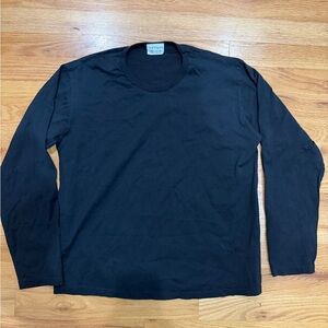 Sunspel Classic Black Long Sleeve Tee 100% Cotton